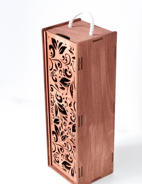 Подарочная коробка для вина из дерева «Ажурная» фото 1