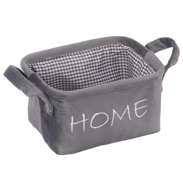 Корзина для хранения "Велюр", Д210 Ш160 В120, серый фото 1