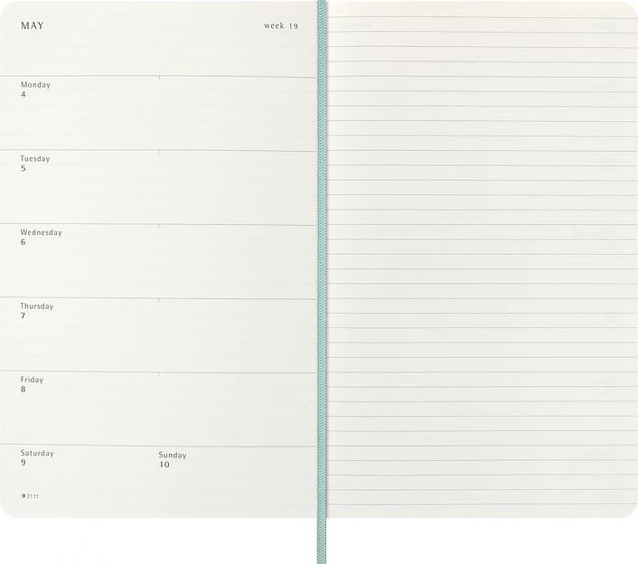 Еженедельник Moleskine PRECIOUS & ETHICAL MAMBA Large 130х210мм обложка экокожа 144стр. бирюзовый фото 3