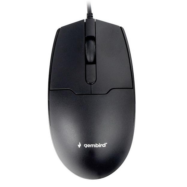 Мышь Gembird MOP-425, USB, черный, 2кн.+колесо-кнопка, 1000 DPI, кабель 1.8м фото 1