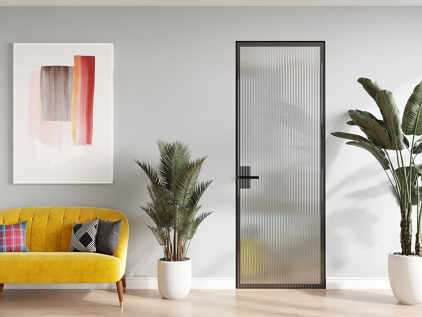 Межкомнатная стеклянная дверь «Flutes» коллекция Shine на заказ фото 1