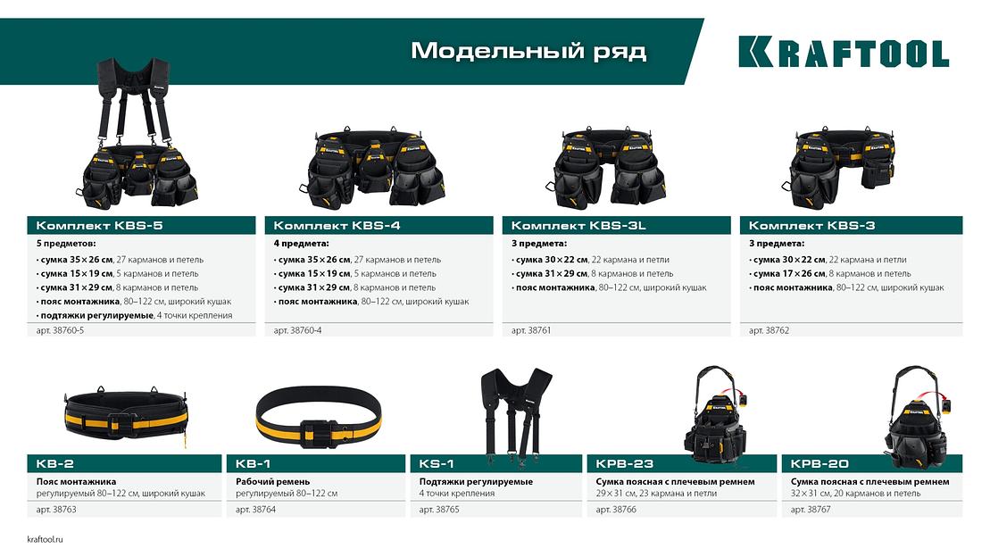 KRAFTOOL KS-1 подтяжки регулируемые, 4 точки крепления (38765) фото 9