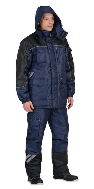Костюм «Сириус-Фотон» зимний куртка и брюки, темно-синий с черным ОПТ фото 3