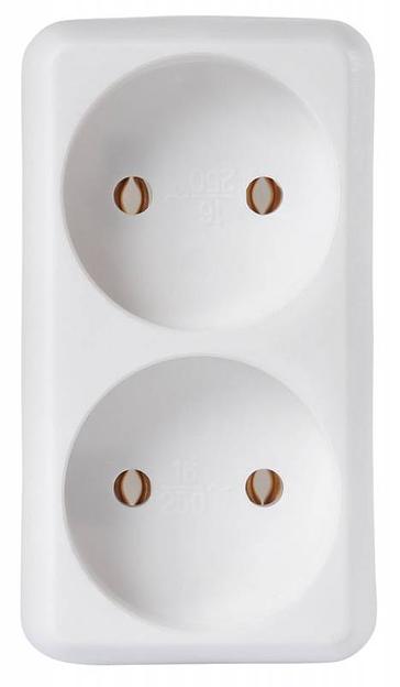 Сетевой разветвитель Buro BU-PS2-W (2 розетки) белый (пакет ПЭ) фото 3