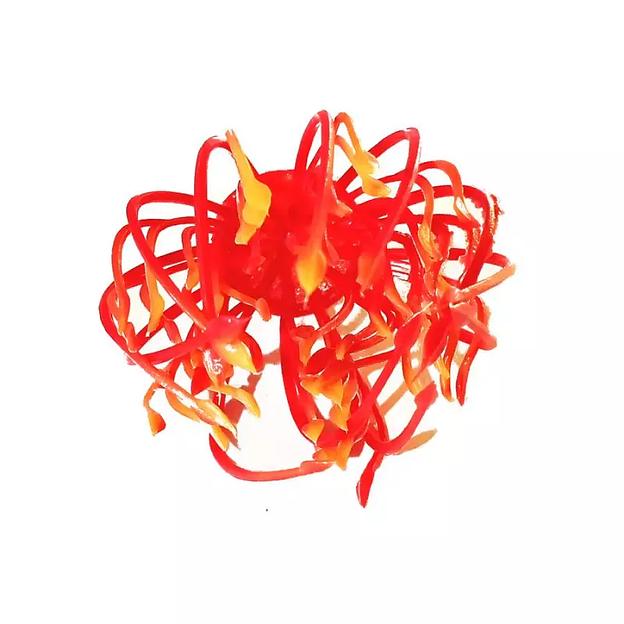 Добавка тычинка густая красная с оранжевыми кончиками с ножкой 6см 509шт/кг фото 3