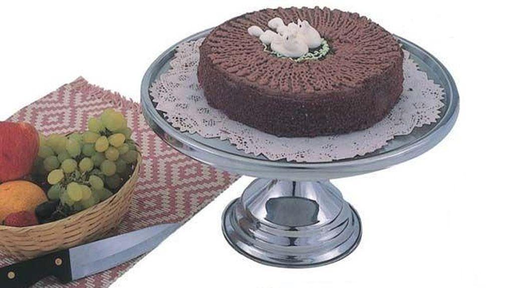 Подставка для торта d=32,5 см. h=15,7 см. на ножке нерж. MGsteel /1/24/ фото 1