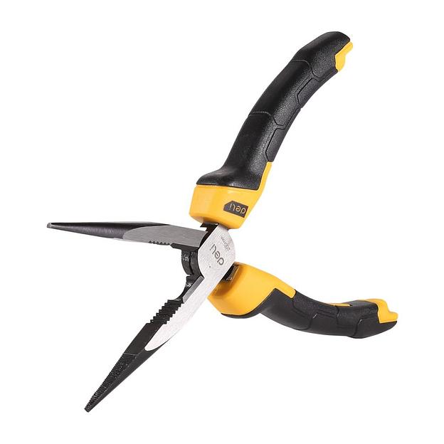 Удлиненные плоскогубцы Deli DL2108Z 200мм, сталь CrV, прорезиненная двухкомпонентная ручка фото 3