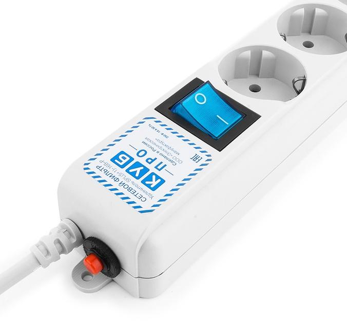 Фильтр-удлинитель Power Cube PRO, 1,9 м, LC контур, 16А/3,5кВт Электрическая мануфактура Power Cube Pro (1.9 м, 6 розеток) (SPL(5+1)-16B-P-1.9M) фото 2