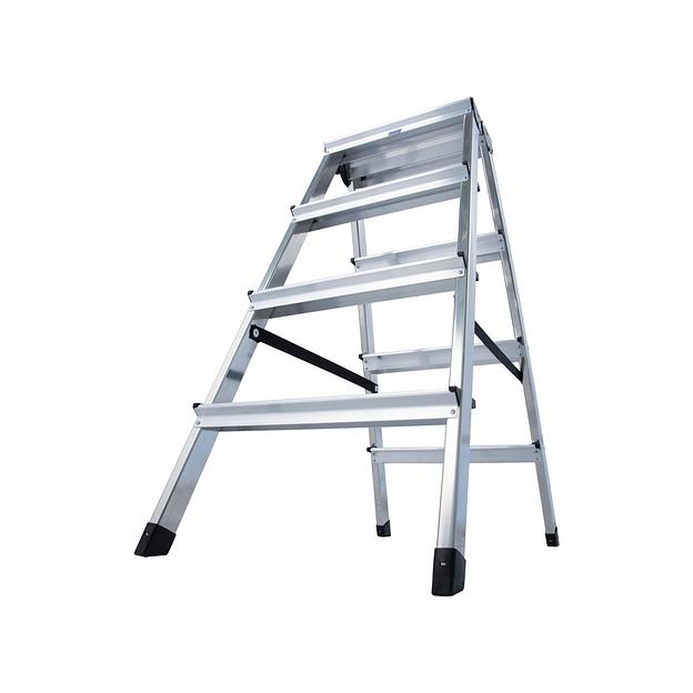 Двусторонняя стремянка Dopplo, 2×4 ступеней, РВ 2.65 м фото 2