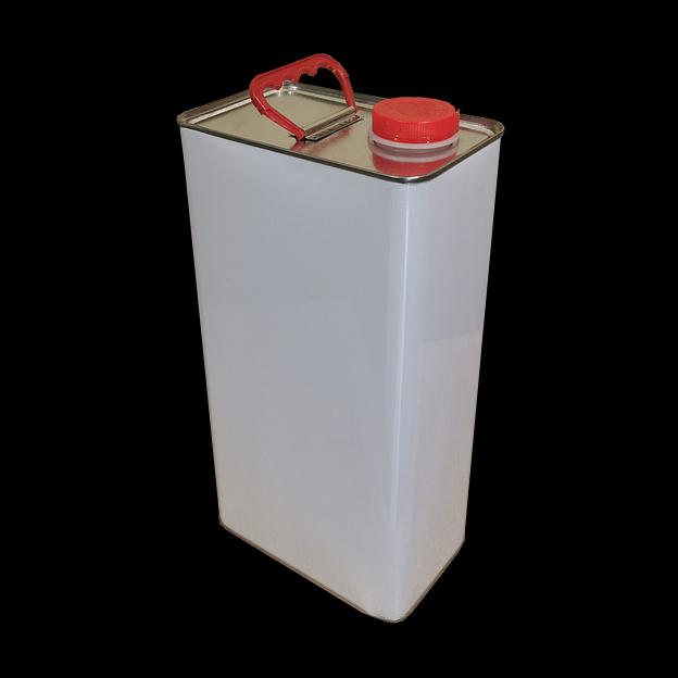 Металлическая банка прямоугольная 5 литров с пэт пробкой цвет белый фото 1
