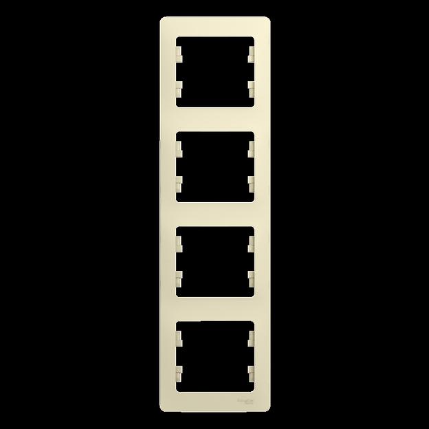 Systeme electric GSL000208 GLOSSA 4-постовая РАМКА, вертикальная, БЕЖЕВЫЙ фото 1