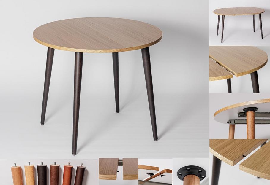 Стол круглый раздвижной «Шпон Дуба» фото 1