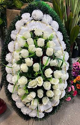 Искусственные цветы - венок ритуальный ОПТ фото 1