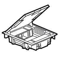 Напольная коробка, вертикальная, 10 модулей, крышка из стали с анти-коррозионным покрытием, цвет серый фото 1