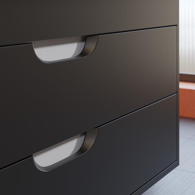 Тумба с раковиной для ванной Uperwood Modul 100 см, подвесная, матовая, черная фото 2