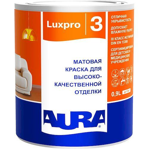 Краска матовая для высококачественной отделки "AURA LUXPRO 3" База TR 0,9л фото 1