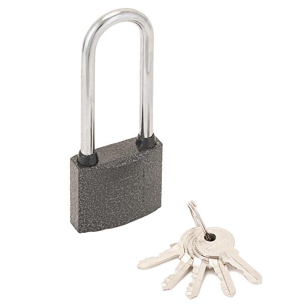 Замок навесной с цилиндровым механизмом секрета, АЛЛЮР ВС1Ч-340Д серый фото 1