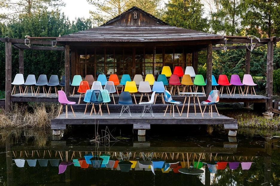 Стул в стиле Eames dsw ярко-голубой 1 шт ОПТ фото 2