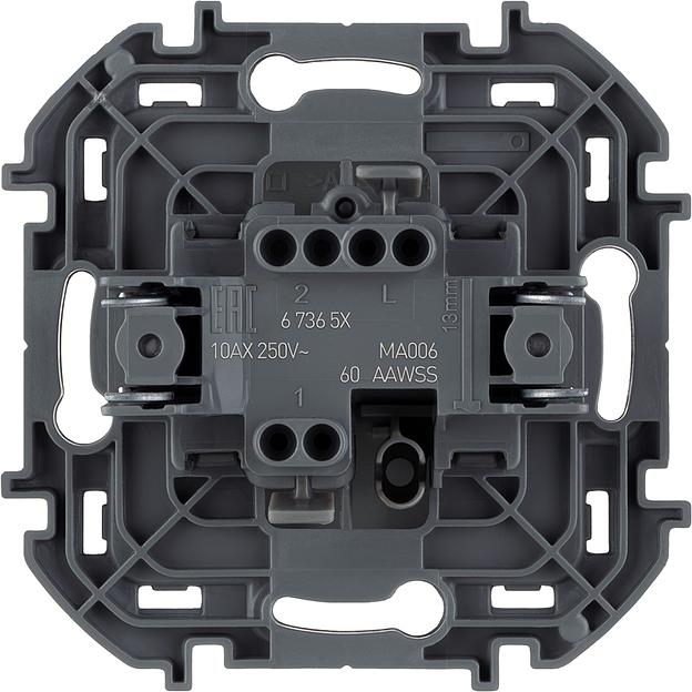 Legrand 673652 Переключатель одноклавишный - INSPIRIA - 10 AX - 250 В~ - алюминий фото 2