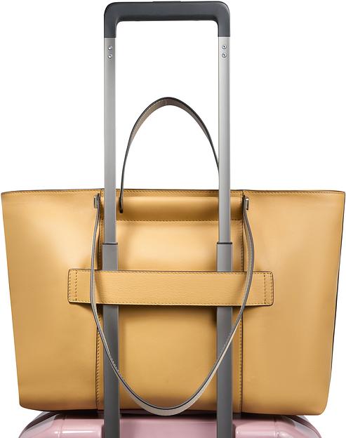 Деловая сумка женская Piquadro Circle BD3336W92/GBE с отделением для ноутбука шафрановый/бежевый натур.кожа фото 3