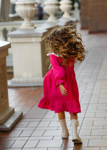 Платье MINI DI «Николь» ярко-розовый, муслин, арт.340/1300 ОПТ фото 6