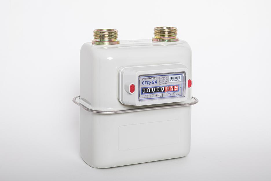 Счётчик газа бытовой СГД-G4 ДУ 1 ТК межосевое 110 мм, левый фото 1