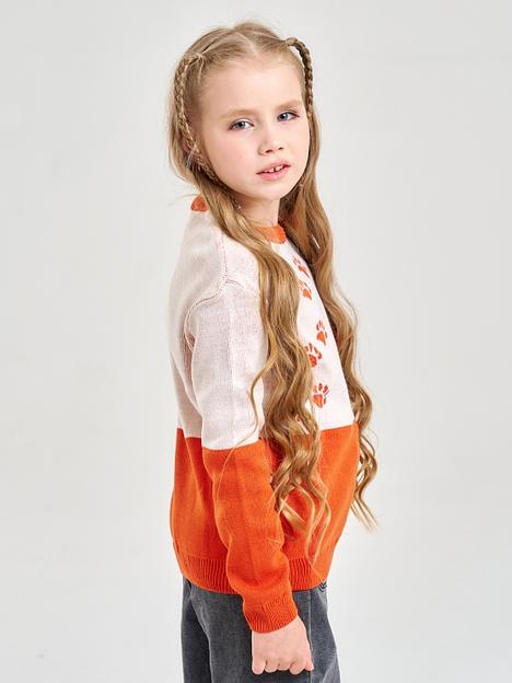 Джемпер «Мишка» терракотовый, для девочек ОПТ фото 3