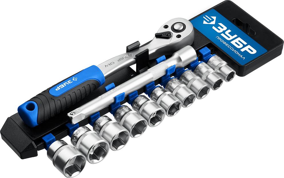 ЗУБР ТС-12Б, 12 предм., (3/8″), набор торцовых головок, Профессионал (27646-H12) фото 1