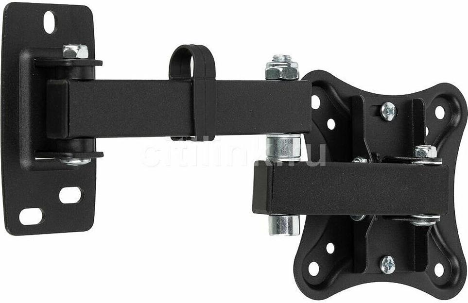 Кронштейн для телевизора Hama Fullmotion черный 10"-27" макс.15кг настенный фото 2