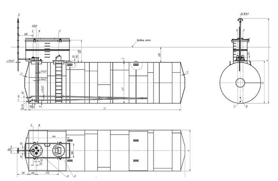 Резервуар горизонтальный подземный РГСп-50 фото 2