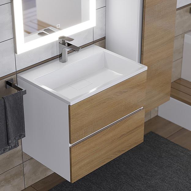 Раковина для ванной полувстраиваемая Uperwood Barsa, 60 см, прямоугольная, белая фото 1