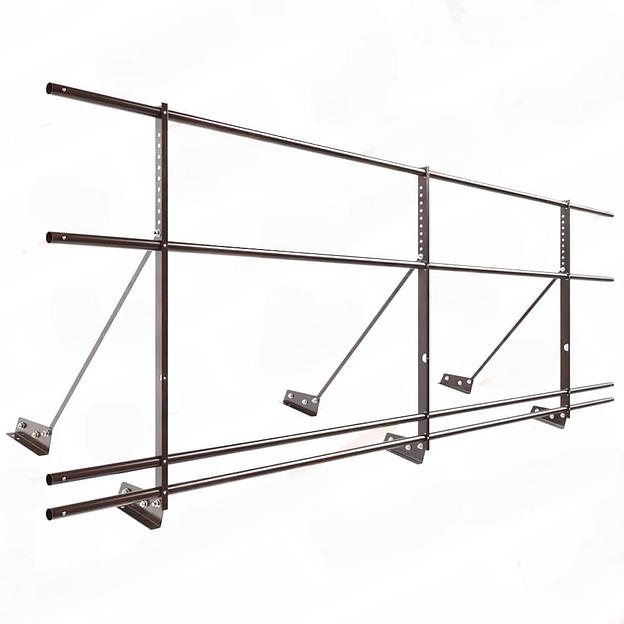 Ограждение декоративное NewLine H-90 см, 3 м, с двумя дополнительными трубами, для фальцевой кровли, коричневый шоколад RAL 8017 фото 1