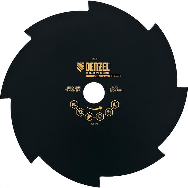 Denzel Диск для триммера, 230 х 25,4 толщина 1,6 мм, 8 лезвий [96328] фото 1