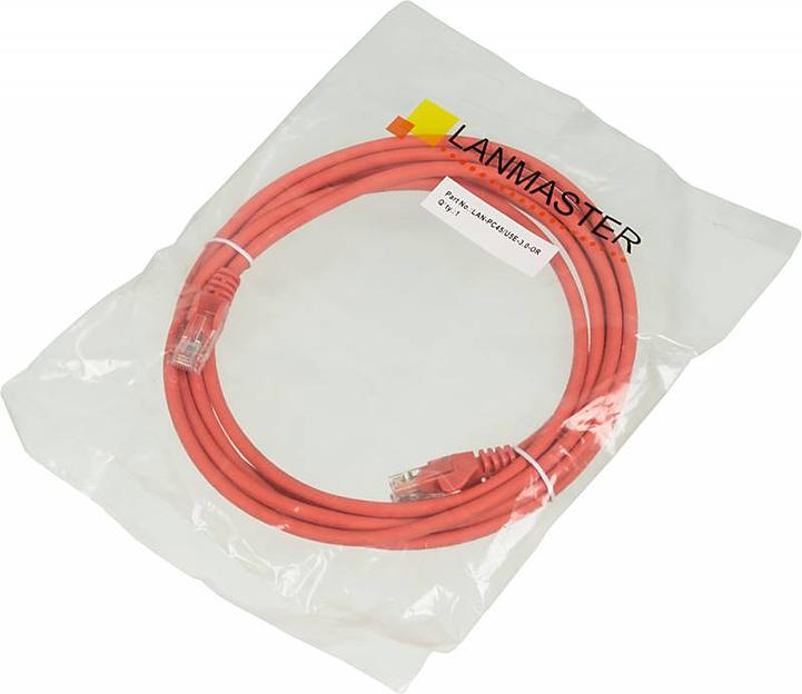 Патч-корд Lanmaster UTP LAN-PC45/U5E-3.0-OR вилка RJ-45-вилка RJ-45 кат.5е 3м оранжевый LSZH (уп.:1шт) фото 2