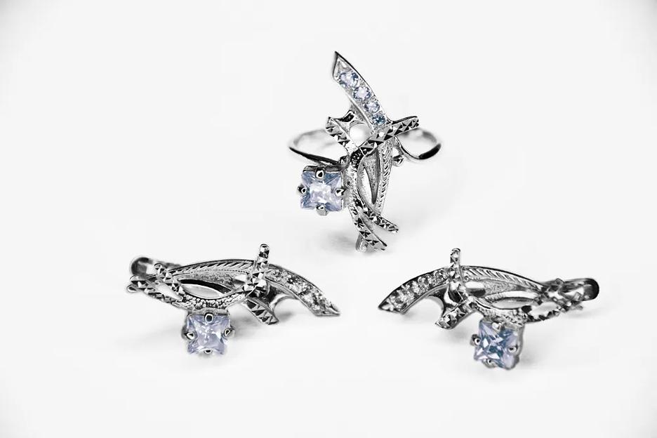 Silver Moon Серьги серебро 925 родированные с фианитами фото 1