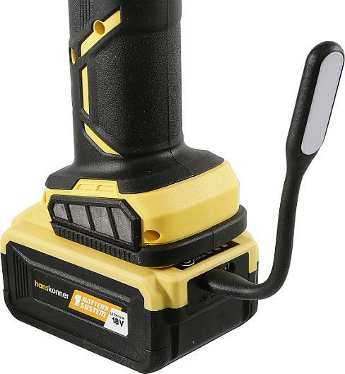 Hanskonner HAG18125BL машина углошлифовальная аккумуляторная Hanskonner, 18 В,125 мм, пл.пуск, OneBat [HAG18125BL] фото 8