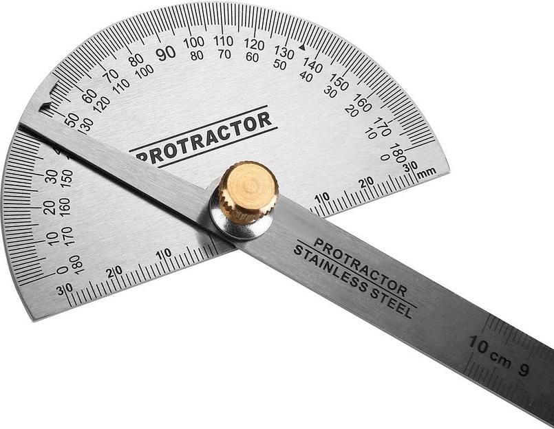 Транспортир с линейкой из нержавеющей стали 198мм DEKO DKM198 фото 2