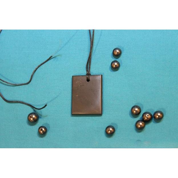 Кулон из шунгита «Прямоугольник» ОПТ фото 2