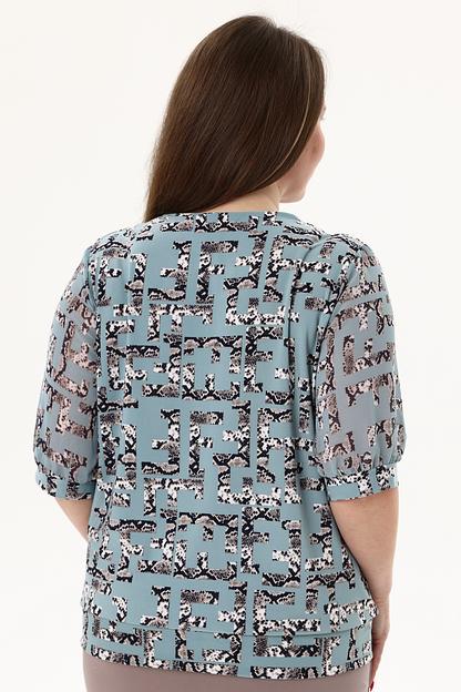Блузка женская  3055-22/03/Мятный, леопардовый  фото 3