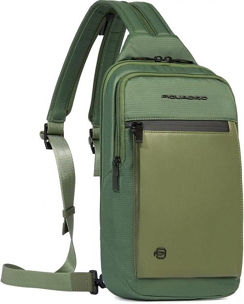 Рюкзак слинг мужской Piquadro Orion CA6625S136/VE хаки ткань/натур.кожа фото 2
