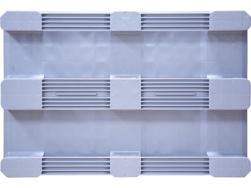 Паллет 1200x800х160 сплошной, гигиенический, на 3-х полозьях  серый фото 3