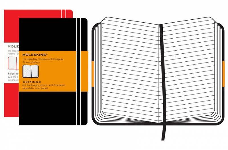Блокнот Moleskine CLASSIC QP060 Large 130х210мм 240стр. линейка твердая обложка черный фото 2