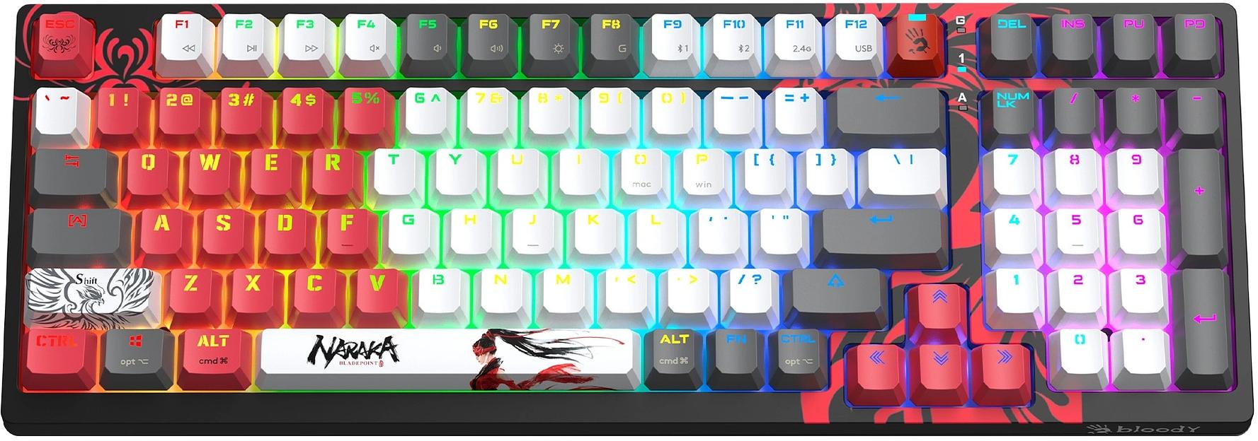 Клавиатура A4Tech Bloody WS98 Naraka механическая черный/красный USB for gamer LED (WS98) фото 8