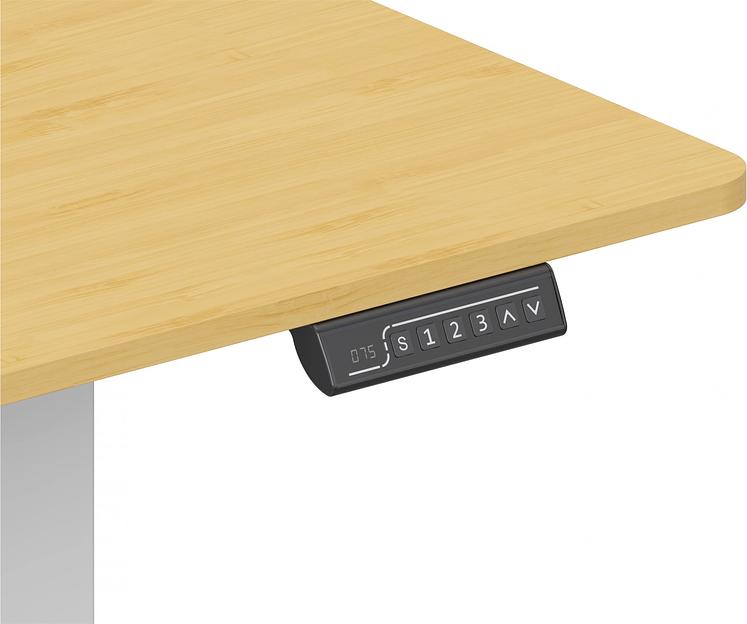 Стол для компьютера Cactus CS-ED-WTBAM столешница бамбук бежевый каркас белый фото 6