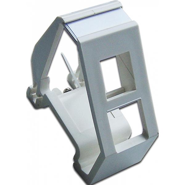 Рамка на DIN-рейку для установки модуля типа Keystone, белая (LAN-DRF-1OK-WH) фото 1