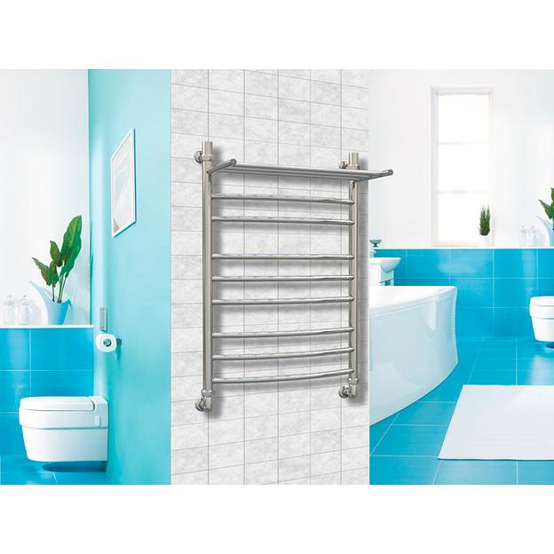 Полотенцесушитель водяной Роснерж Дуга L104110 80x50 с полкой групповой фото 3