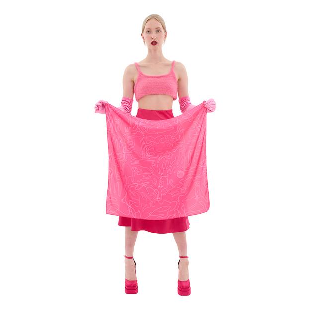 Женский платок «Коты» искусственный шёлк Армани 55×55 см фото 7