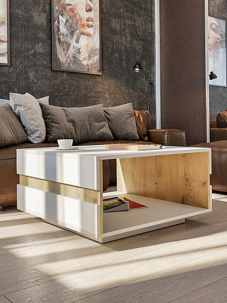 Столик журнальный «Слайд» белый / дуб бунратти опт фото 2