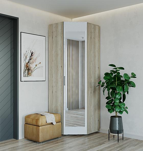 Шкаф угловой с зеркалом «Пайн» арт.ПП7 ОПТ фото 1