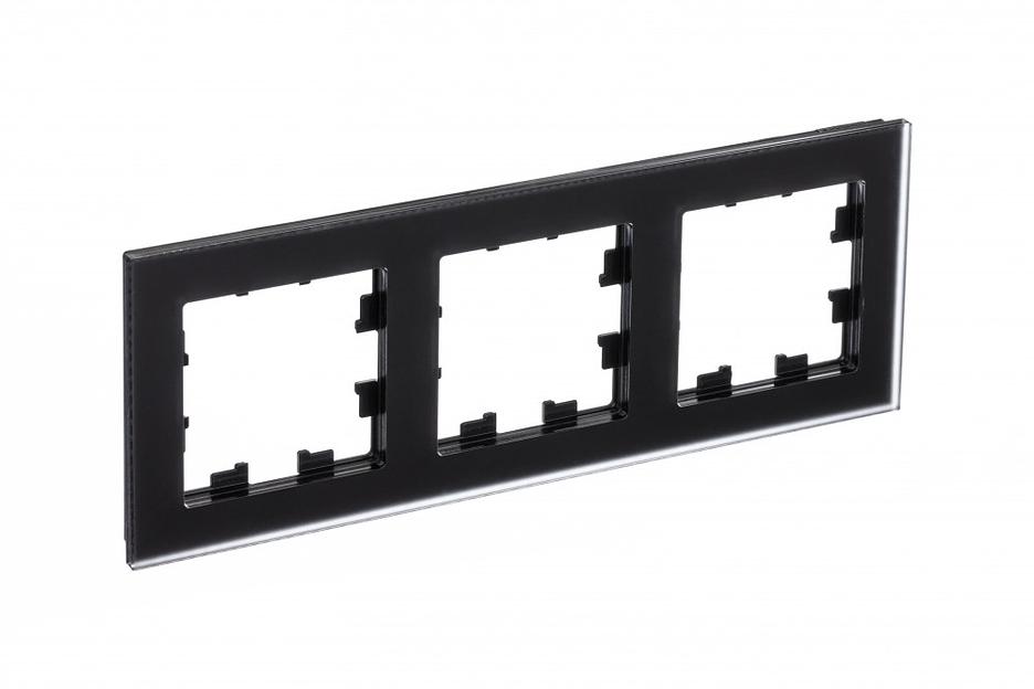 Systeme electric ATN331003 Рамка трехпостовая ATLASDESIGN NATURE, МАТОВОЕ СТЕКЛО ЧЕРНЫЙ фото 2